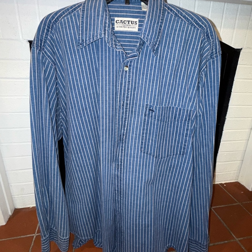 Cactus Navy Pinstripe Men's Shirt